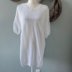 Eileen Fisher White Crew Neck Sweater size XL  organic cotton